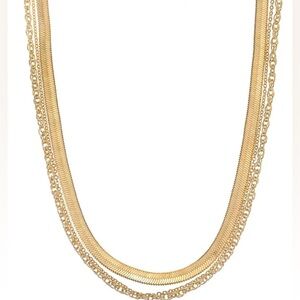 Women's Gold Chain Necklace Set, 3 Pieces